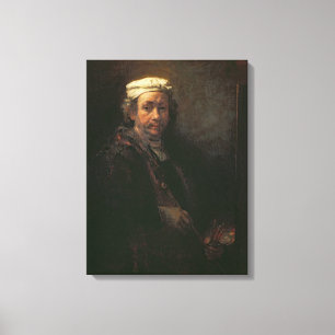 Portret van de kunstenaar op zijn Easel, 1660 Canvas Afdruk