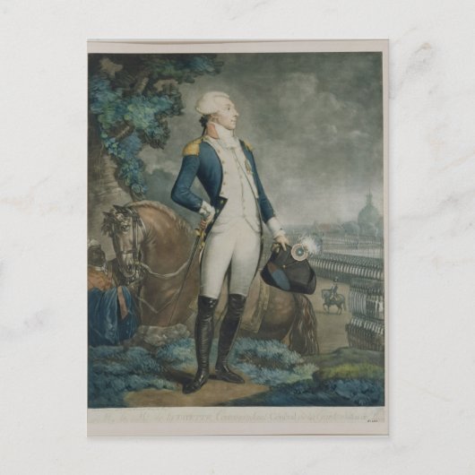 Portret van de Marquis de La Fayette Briefkaart (Voorkant)