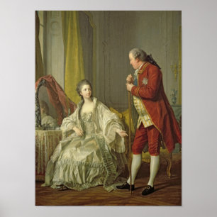 Portret van de Marquis de Marigny en zijn Poster