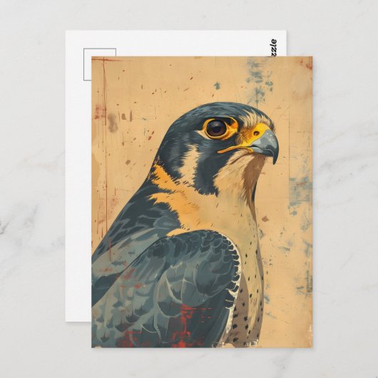  portret van de Merlin Falcon Briefkaart (Voorkant / Achterkant)