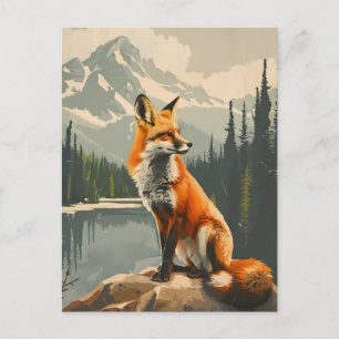 Portret van de Rode Fox Briefkaart