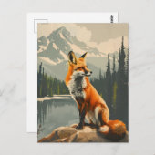 Portret van de Rode Fox Briefkaart (Voorkant / Achterkant)