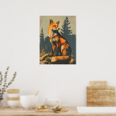 portret van de rode vos poster (Keuken)