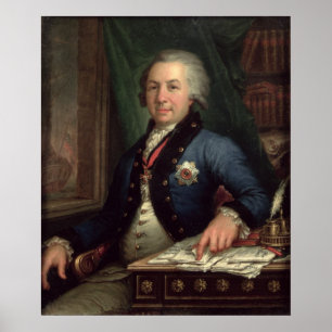 Portret van de Russische dichter Gavril Derzhavin Poster