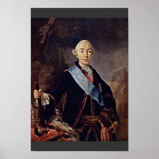 Portret van de Russische keizer Peter III. Door Pf Poster (Voorkant)