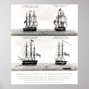 Portret van de vaartuigen op de Polaire Expedition Poster