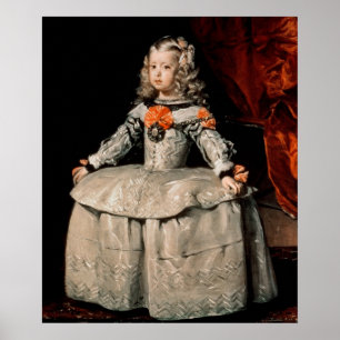 Portret van de vijf jaar Infanta Margarita Poster
