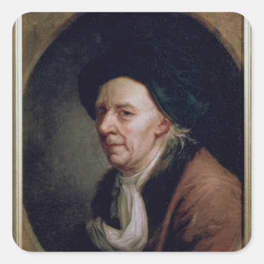 Portret van de wiskundige Leonard Euler Vierkante Sticker (Voorkant)