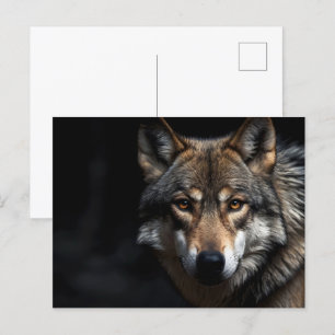 Portret van de wolf briefkaart