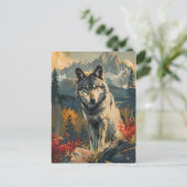 portret van de wolf briefkaart (Staand voorkant)
