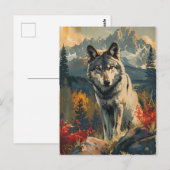 portret van de wolf briefkaart (Voorkant / Achterkant)