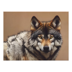 Portret van de wolf foto afdruk