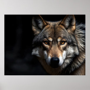 Portret van de wolf poster
