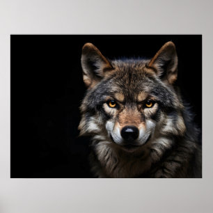 Portret van de wolf poster