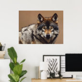 Portret van de wolf poster (Thuiskantoor)