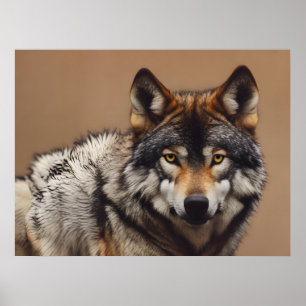 Portret van de wolf poster