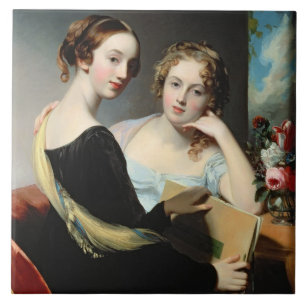 Portret van de zussen van McEuen na 1823 Tegeltje