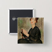 Portret van Dedie Hayden, 1918 Vierkante Button 5,1 Cm (Voorkant /achterkant)