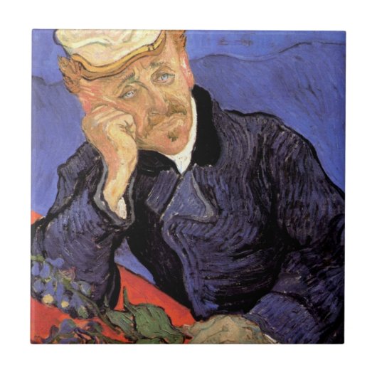 Portret van Doctor Gachet door Vincent van Gogh Tegeltje (Voorkant)