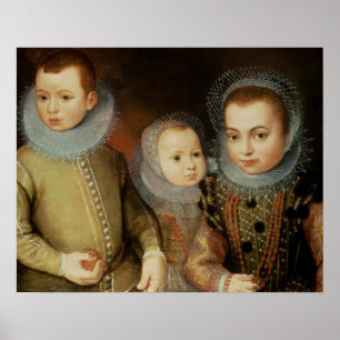Portret van drie kinderen van een leerling poster