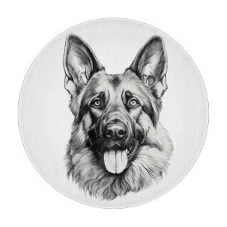 Portret van Duitse Herdershond Ronde Snijplank