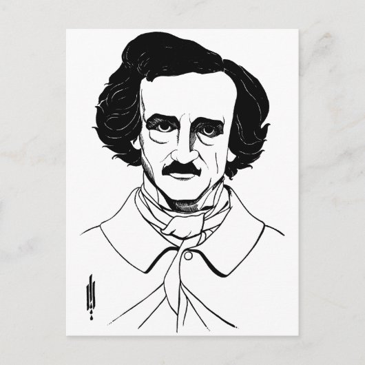 Portret van Edgar Allan Poe Briefkaart (Voorkant)