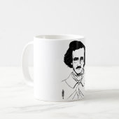 Portret van Edgar Allan Poe Koffiemok (Voorkant links)
