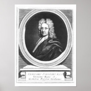 Portret van Edmond Halley Poster