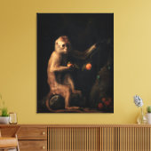 Portret van een aap canvas afdruk (Insitu (Woonkamer))