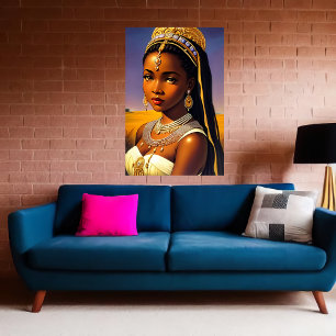 Portret van een Afrikaanse prinses   AI Art Poster