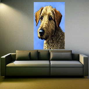 Portret van een Airedale Terrier   AI Art Poster
