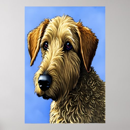 Portret van een Airedale Terrier | AI Art Poster (Voorkant)