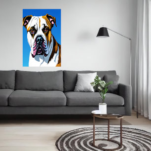 Portret van een Amerikaanse hond AI Art Poster