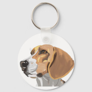 Portret van een Beagle kop Sleutelhanger