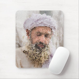 Portret van een bejaarde Afghaan Muismat