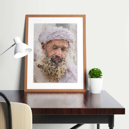 Portret van een bejaarde Afghaan Poster