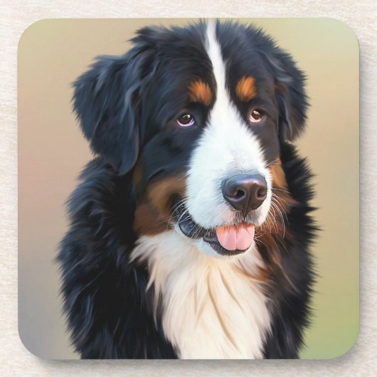 Portret van een Berner Sennenhond Bier Onderzetter (Voorkant)