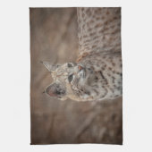 Portret van een Bobcat Theedoek (Verticaal)