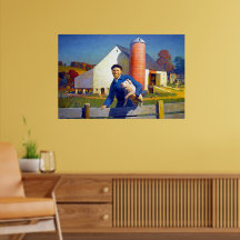 Portret van een boer NC Wyeth 1943 Americana Kunst