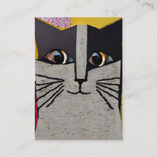 Portret van een Cat Collage Art Visitekaartje