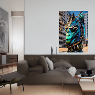 Portret van een coole Reptiliaanse buitenaardse    Poster