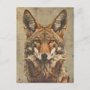  portret van een coyote briefkaart