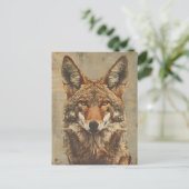 portret van een coyote briefkaart (Staand voorkant)