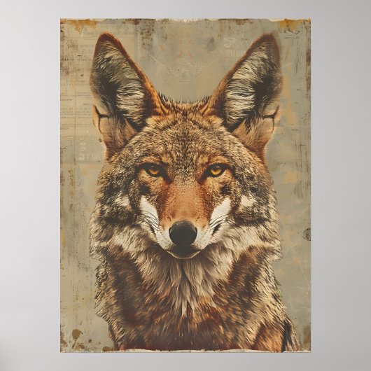 portret van een coyote poster (Voorkant)