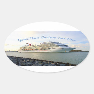 Portret van een Cruise Ship Custom Ovale Sticker
