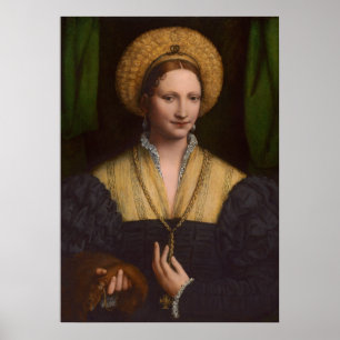 Portret van een dame, 1520-1525 (olie op het panee poster