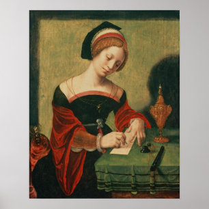 Portret van een dame als de Magdalen Poster