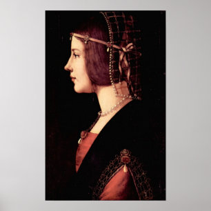 Portret van een dame (Beatrice d'Este) van Da Vinc Poster