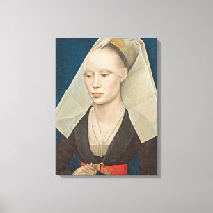 Portret van een Dame, c.1460 (olie op paneel) Canvas Afdruk