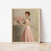 Portret van een dame in het roze | John Collier Poster
